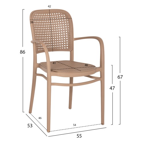 ΠΟΛΥΘΡΟΝΑ ART MAISON GAINES - CAPPUCCINO (55x53x86εκ.)