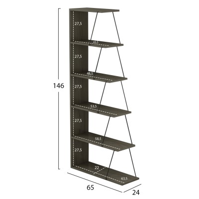 ΒΙΒΛΙΟΘΗΚΗ ART MAISON SANFRANCISCO - OLIVE GRAY BLACK (65x22-24x146εκ.)