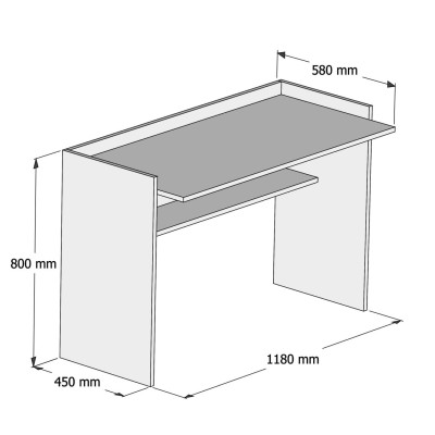 ΣΕΤ ΓΡΑΦΕΙΟΥ ΒΙΒΛΙΟΘΗΚΗ 2 ΤΕΜΑΧΙΩΝ ART MAISON WORKINGTON - WHITE (118x45-58x80 εκ.)