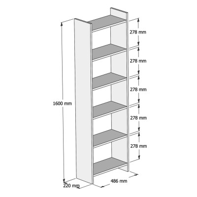 ΣΕΤ ΓΡΑΦΕΙΟΥ ΒΙΒΛΙΟΘΗΚΗ 2 ΤΕΜΑΧΙΩΝ ART MAISON WORKINGTON - GREY WHITE (118x45-58x80 εκ.)