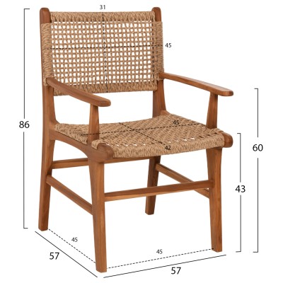 Καρέκλα Art Maison Amora - Wood Natural (57x57x86εκ.)