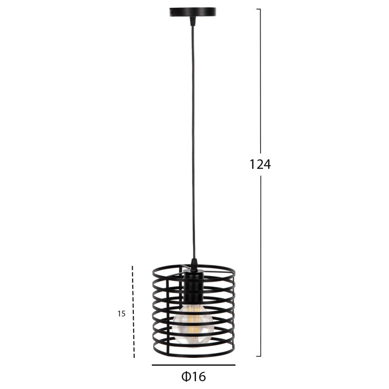 ΦΩΤΙΣΤΙΚΟ ΟΡΟΦΗΣ ART MAISON WOODLAND - BLACK (Φ16x124εκ.)