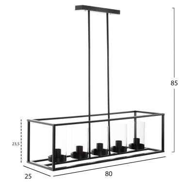 ΦΩΤΙΣΤΙΚΟ ΟΡΟΦΗΣ 5ΦΩΤΟ ART MAISON WOODLAND - BLACK (80x25x23,5-85εκ.)