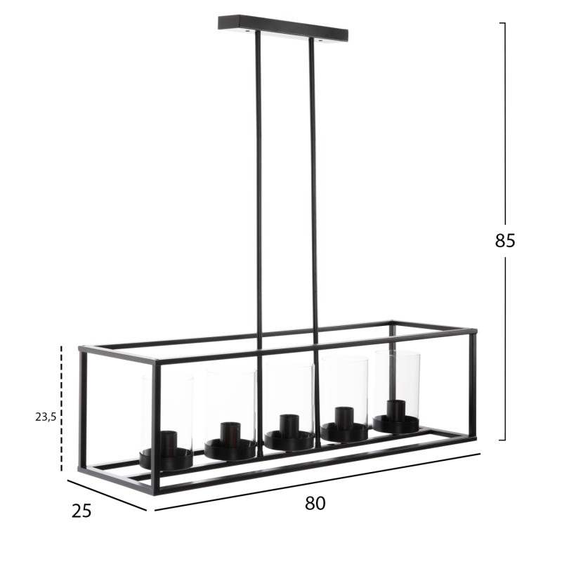 ΦΩΤΙΣΤΙΚΟ ΟΡΟΦΗΣ 5ΦΩΤΟ ART MAISON WOODLAND - BLACK (80x25x23,5-85εκ.)