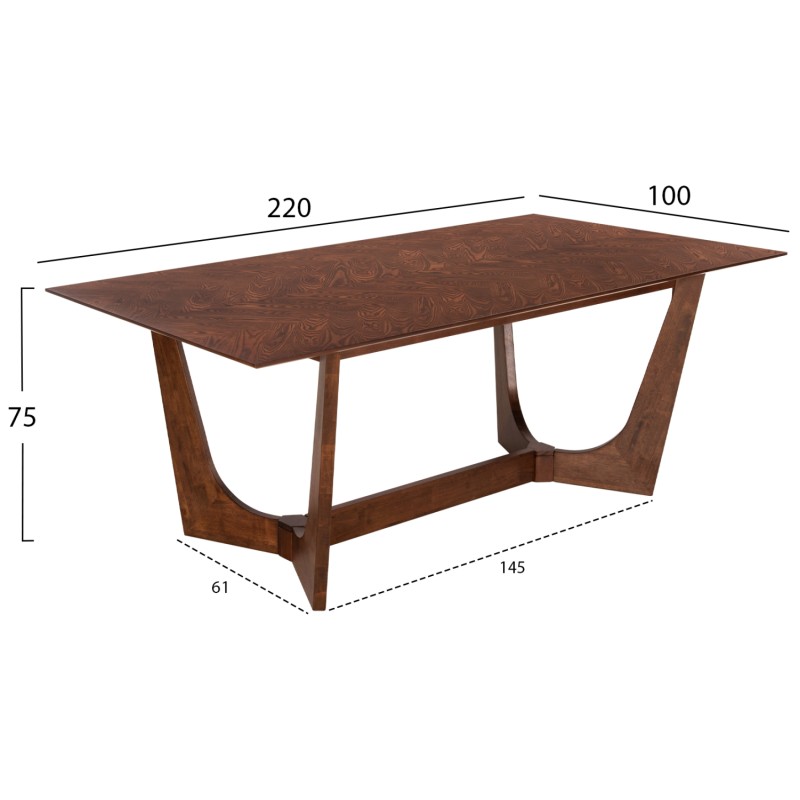 ΤΡΑΠΕΖΙ ΤΡΑΠΕΖΑΡΙΑΣ ART MAISON FULLERTON - WALNUT (220X100x75εκ.)