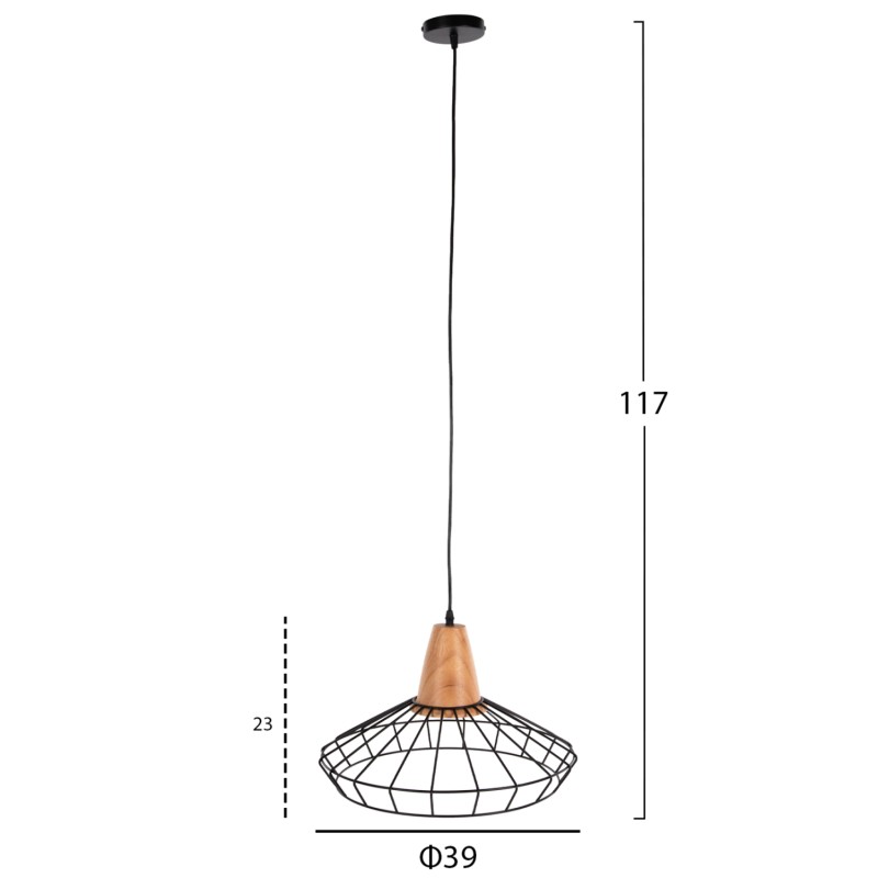 ΦΩΤΙΣΤΙΚΟ ΟΡΟΦΗΣ ART MAISON WATTS - BLACK WOOD (Φ39x117εκ)