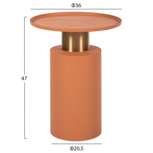 ΒΟΗΘΗΤΙΚΟ ΤΡΑΠΕΖΑΚΙ ART MAISON HUMENE - ORANGE GOLD BRONZE (Φ36x47εκ.)