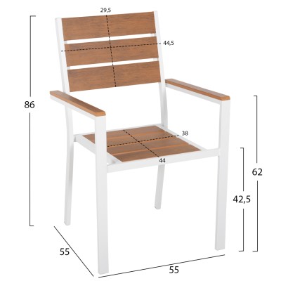 ΠΟΛΥΘΡΟΝΑ ΕΞΩΤΕΡΙΚΟΥ ΧΩΡΟΥ ART MAISON WALSALL - WHITE NATURAL (55x55x86Υεκ.)