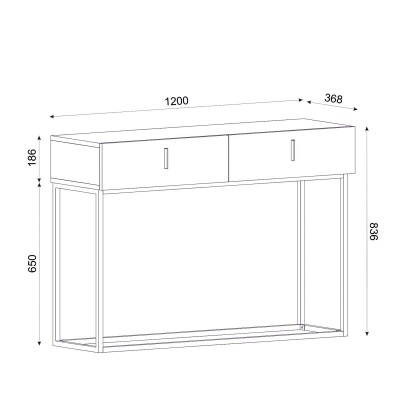 Κονσόλα Art Maison Limeuil - Natural Black (120x37x84cm)