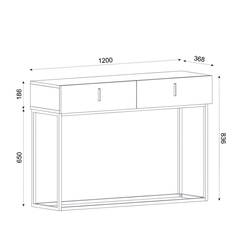 Κονσόλα Art Maison Limeuil - Natural Black (120x37x84cm)