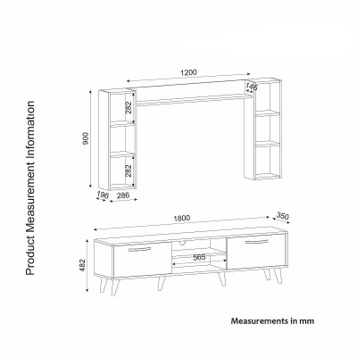 Σύνθετο Art Maison Carcassonne - Walnut (180x35x48.6cm)