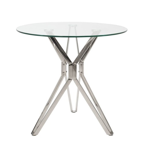 Τραπέζι Art Maison Cazeres - Silver Glass (80x80x75cm)