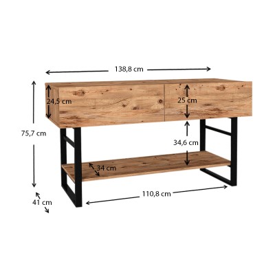 Κονσόλα Art Maison Βάτιο - Pine (138,8x41x75,7εκ.)