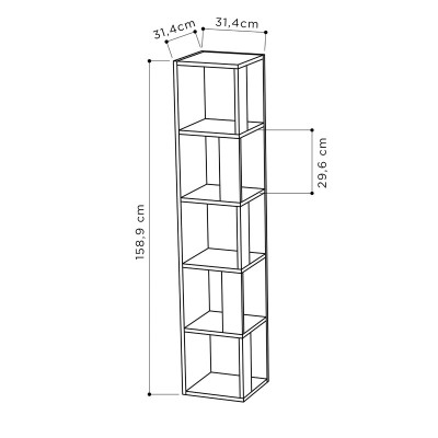 Βιβλιoθήκη Art Maison Lecce - White (31,5x31,5x159εκ)