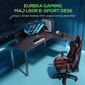 Gaming Γραφείο - Eureka Ergonomic® ERK-CD-L01R-60B-V2