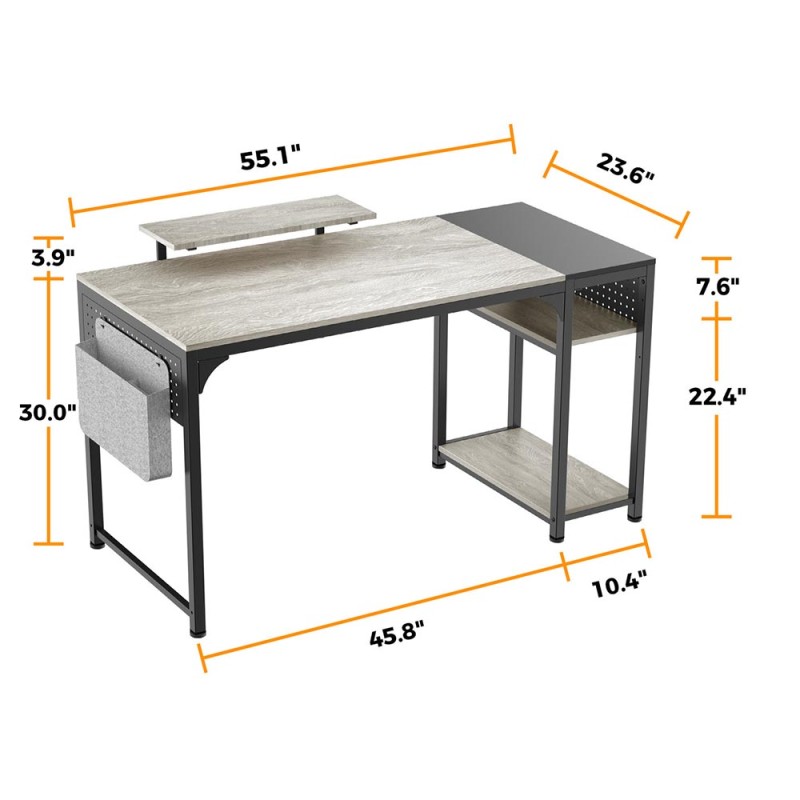 Γραφείο - Eureka Ergonomic® ZX-SS140B-OGB 140x60x76.2εκ.