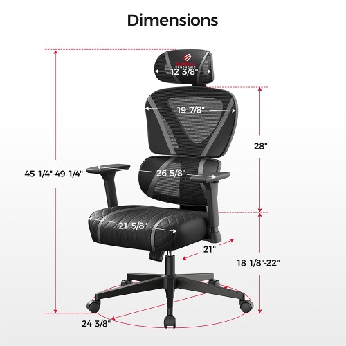 Gaming Καρέκλα - Eureka Ergonomic® ERK-GC06-GY