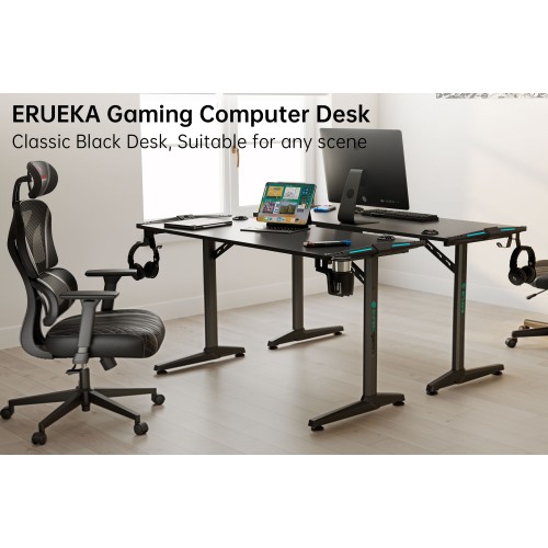 Gaming Γραφείο - Eureka Ergonomic® ERK-GIP-55B-V2-EU 148x60x79.5cm