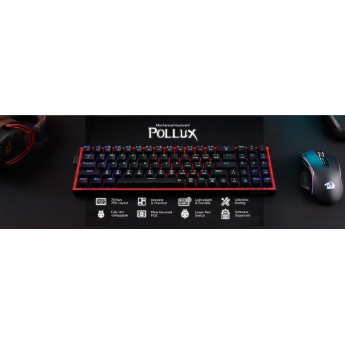 Gaming πληκτρολόγιο - Redragon K628-RGB Pollux (Black)