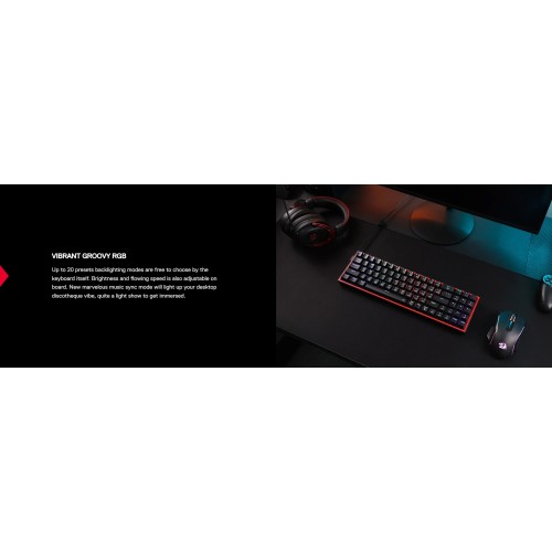 Gaming πληκτρολόγιο - Redragon K628-RGB Pollux (Black)