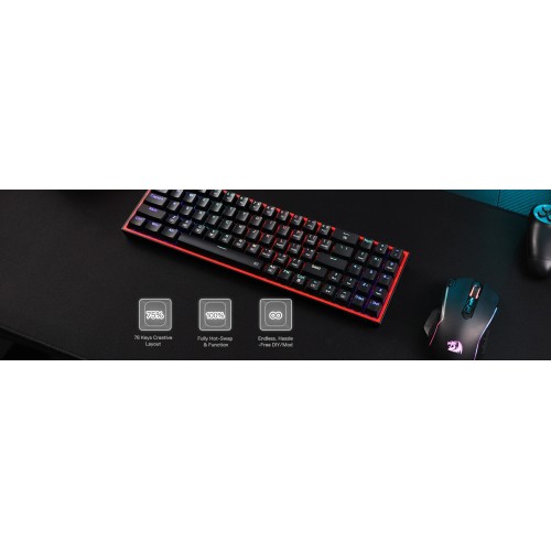 Gaming πληκτρολόγιο - Redragon K628-RGB Pollux (Black)