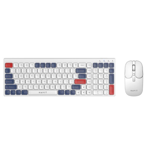 Gaming Σετ Ασύρματο Πληκτρολόγιο & Ποντίκι - Havit KB830WB (White)