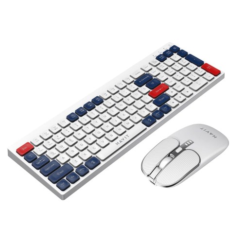 Gaming Σετ Ασύρματο Πληκτρολόγιο & Ποντίκι - Havit KB830WB (White)