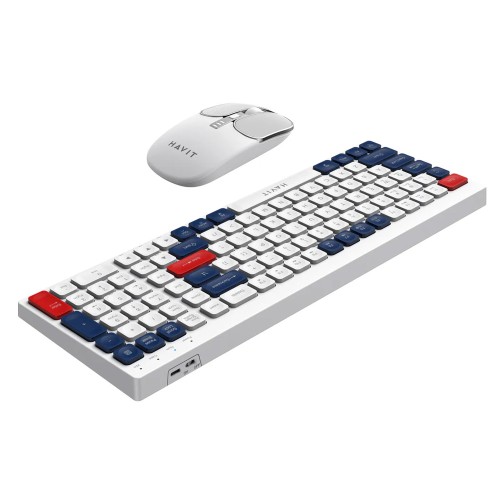 Gaming Σετ Ασύρματο Πληκτρολόγιο & Ποντίκι - Havit KB830WB (White)