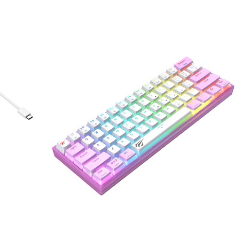 Gaming πληκτρολόγιο - Havit KB877L (Purple/White)